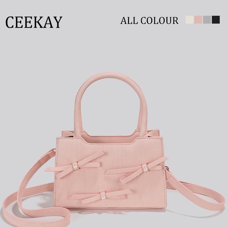 Túi Xách Nữ Ceekay Quảng Châu Chính Hãng Dệt 3D Gắn Nơ Quai Đeo Quai Xách Hàng Quảng Châu