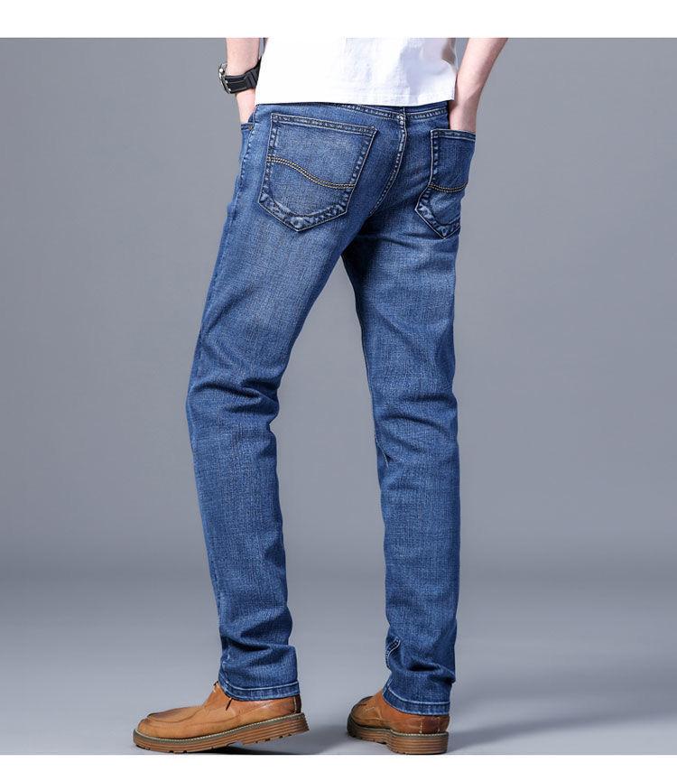 Product Introduction of Quần Jean Nam Co Giãn, Phong Cách Mùa Hè, Cắt Thẳng Và Dáng Rộng Rãi, Trang Phục Thường Ngày, Ngoại Cỡ, Cạp Cao, Quần Nam 6