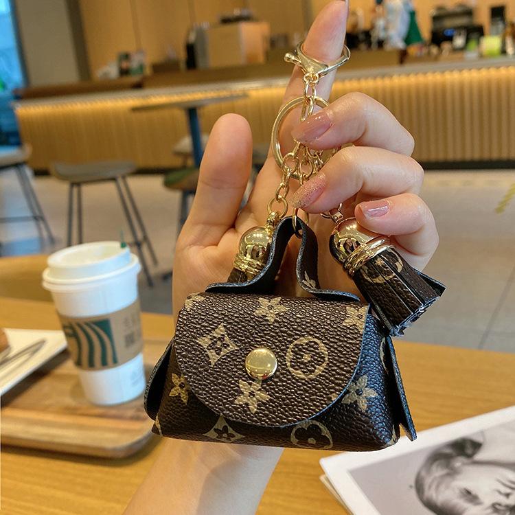 Túi thay đổi da mini, túi lưu trữ, mặt dây chuyền Bag Nữ Clutch vida cam 3