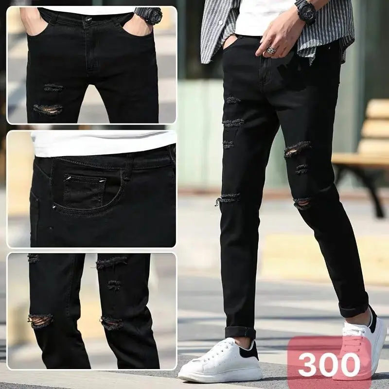 Quần jean nam co giãn, quần bò dài đen rách xước cao cấp thời trang MURADFASHION1 QJNA300 0