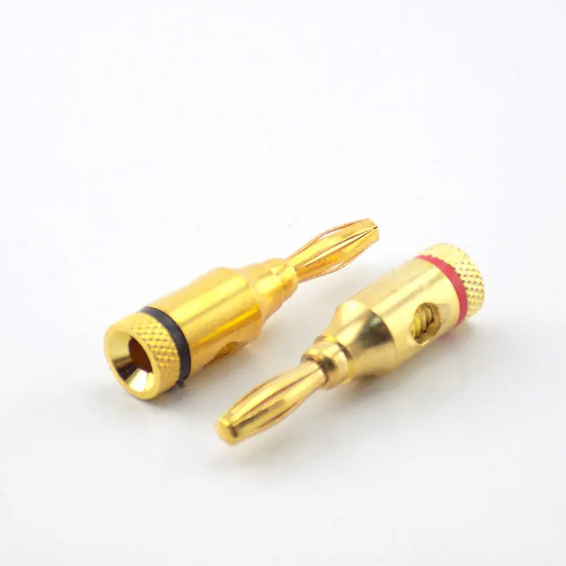 Phích Cắm Chuối, 4 Cái, 4mm, Đầu Nối Mạ Vàng Đen Đỏ, Làm Bằng Đồng, Cho Cáp Âm Thanh Nhạc, Đầu Nối Ghim Dây VNB6 1
