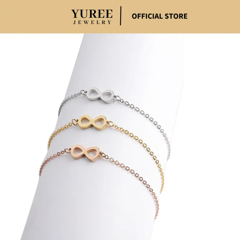 YUREE • Infinite Bracelet • Perhiasan Gelang Infinity Titanium • Gelang Infinit Stainless Steel • Gelang Wanita Anti Hitam Anti Karat Aesthetic Korean Style Elegan Simple Mewah 2