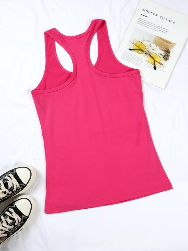 Women's Solid Round Neck Tank Top, Summer Clothes, Casual Sleeveless Crew Neck Top for Summer, Ladies Clothes for Daily Wear 5