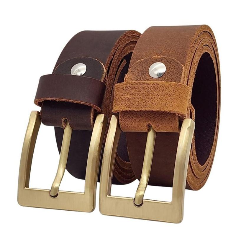 Dây nịt nam da bò sáp DHM-509 | Khoá kim kiểu vuông mạ đồng nam tính | Bảo hành 12 tháng