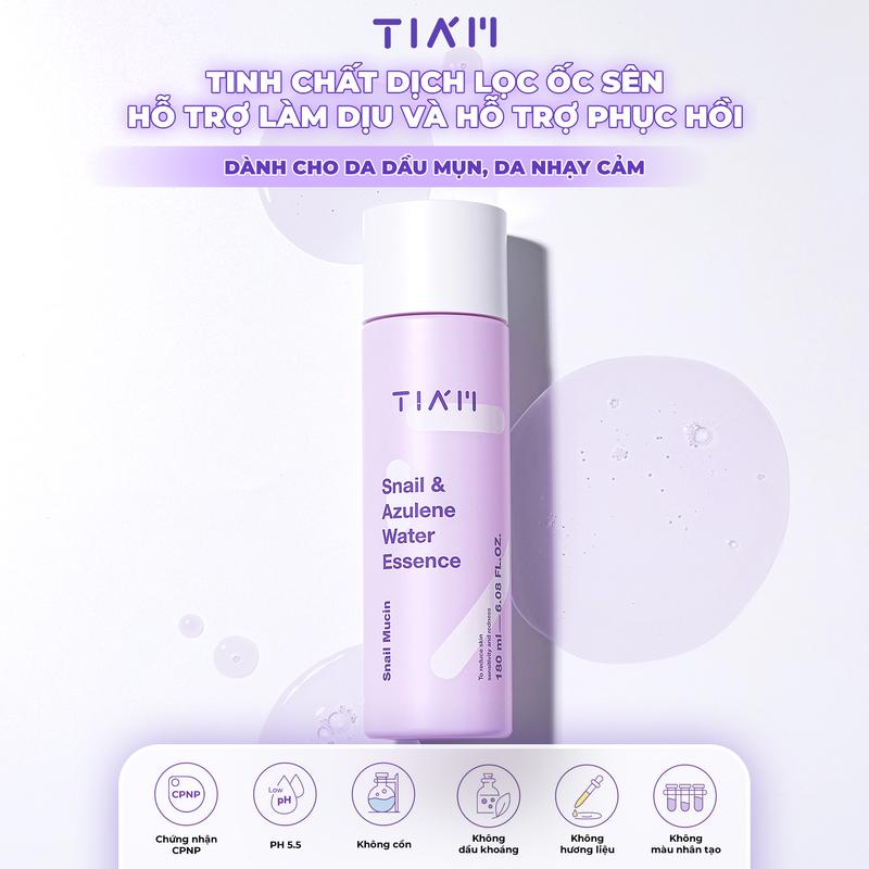 [KOL] - Tinh Chất Dịch Lọc Ốc Sên Hỗ Trợ Làm Dịu Và Hỗ Trợ Phục Hồi Dành Cho Da Dầu Mụn, Nhạy CảmTIA'M Snail & Azulene Water Essence 180ML Nữ 1