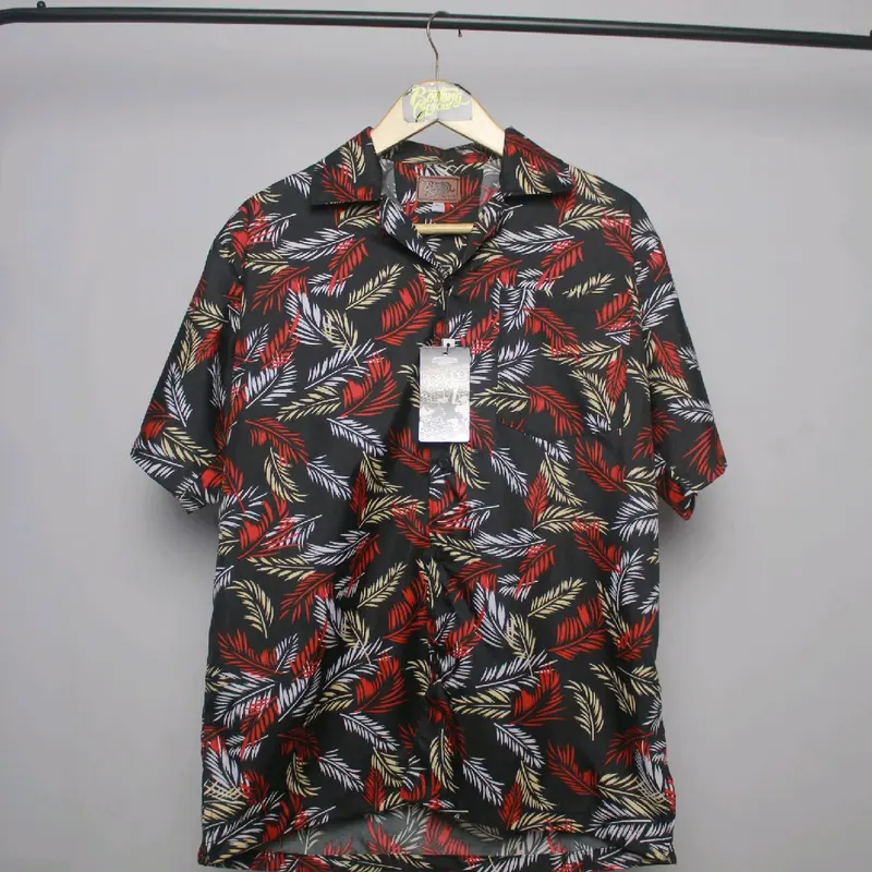 Kemeja Pantai Pria Dewasa | Kemeja Hawai Pria Motif Abstrak V-Neck 4
