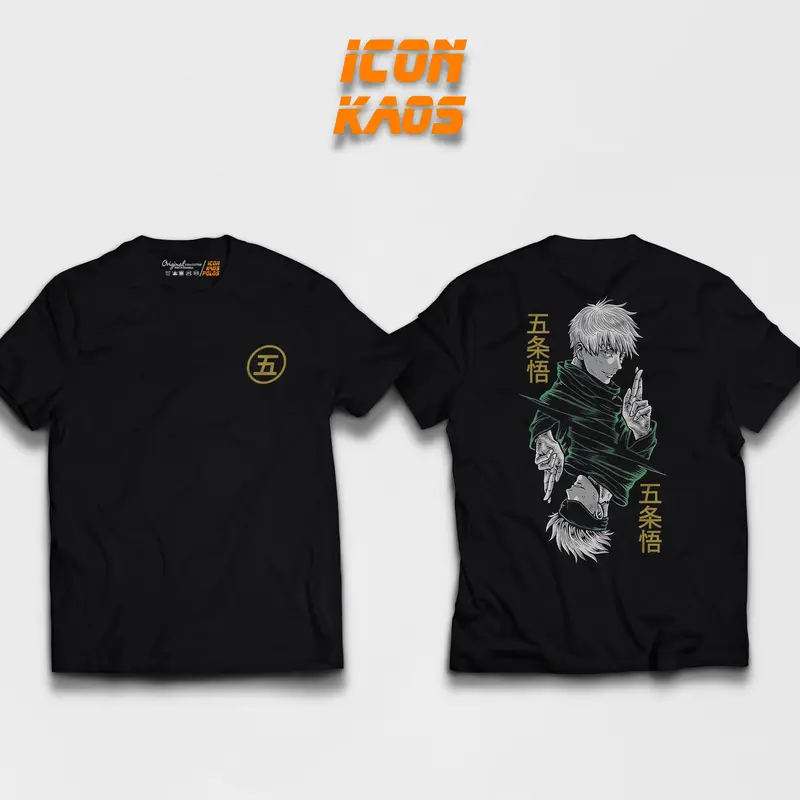GOJO SATORU Jujutsu Kaisen Kaos Anime Jepang | Baju Pria Distro Manga Katun Combed 24s Lembut Tshirt Dewasa  Nyaman Oblong Keren 0