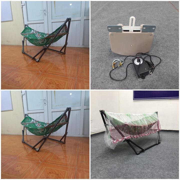 combo máy đưa võng mini+bộ võng mini+mùng 6