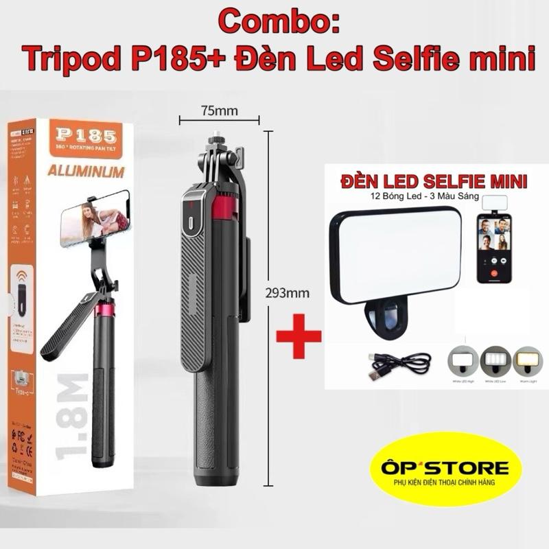 Tripod P185 1m8 Gậy Chụp Ảnh Quay Phim 4 Chân Xoay 360 - Gắn điện thoại livestream quay phim chụp ảnh kéo dài 1m8 có remote Selfie Phụ Kiện Led gay tu chup anh