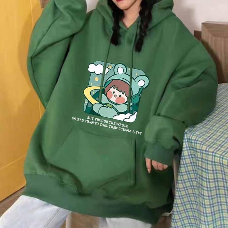 Áo Khoác Nỉ Ao Hoodie Form Rộng Xanh Rêu Đen Free Cô Bé NASA Menswear Nam 7