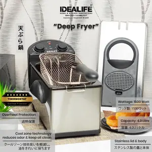 IDEALIFE - DF 4001 Deep Fryer 4L - Penggorengan Listrik 4L -