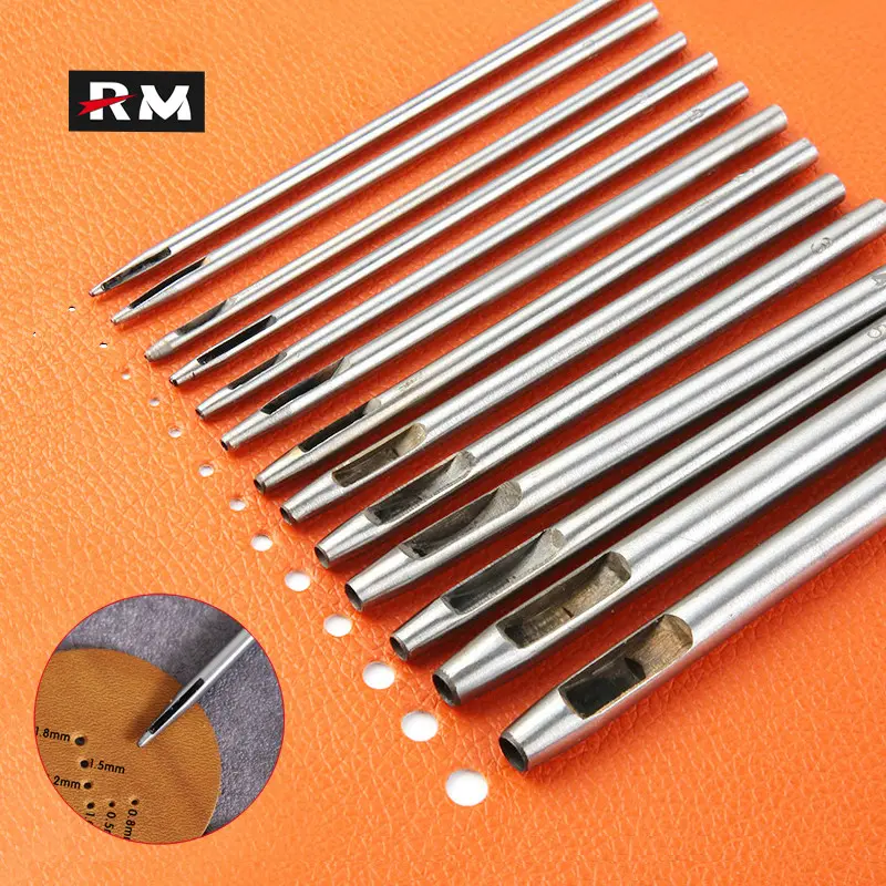 【Long-Mouth Type】Bag Leather Belt And Watch Strap Hole Puncher 45# High Carbon Steel Pure Fire Heat Treatment Round Punch Handmade Leather Art Hole Punching Tool Drilling Air Holes