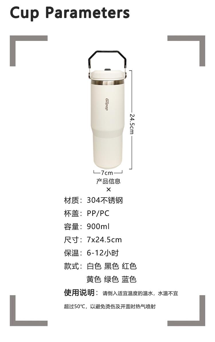 Product Introduction of Ice Cup 304 Stainless Steel Water Cup Good-looking Portable with Straw Car Mug Drinkware Flasks Tumbler Bottles Bottled Water Bottles Insulated Gradient Color Gradient Color Gradient Color Frosted Teapot Rechargeable Electric Protein Shaker Bottle 1