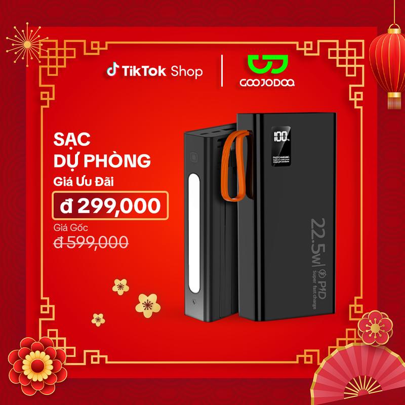 【GOOJODOQ& Độc Quyền】Sạc dự phòng mini GOOJODOQ 2024 Sạc nhanh 22,5w , 20000 mah  màn hình hiện thị % PIN , Đèn pin độ sáng cao Sạc Pin Phụ Kiện sạc  dự