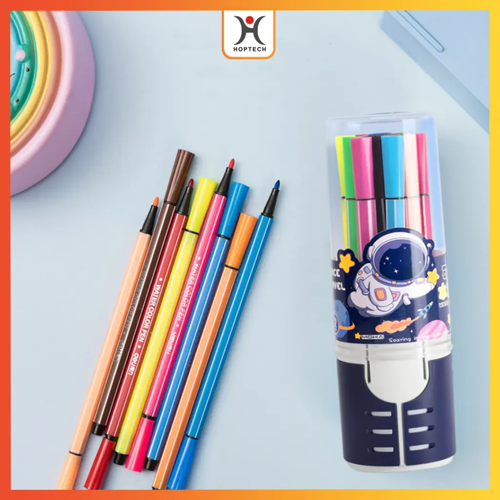 Spidol Warna Warni 1 Set Hexagonal Watercolor Marker Pen 12/24 Warna stationery alat tulis aesthetic