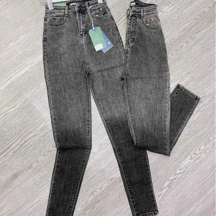 Quần jeans nữ dáng ôm lưng cao chất jeans co giãn TCS607 size: 26-32