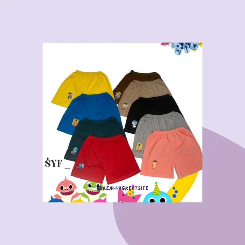 GROSIR CELANA ANAK / CELANA LUSINAN / 12 PCS CELANA WARNA STICKER 4
