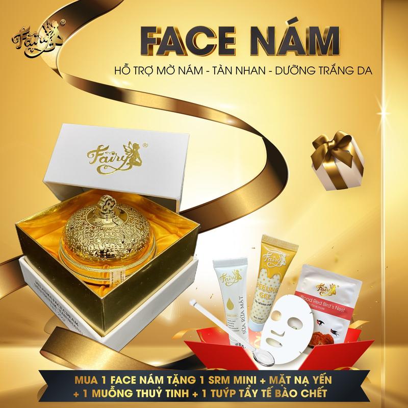  KEM FACE NÁM  Tặng Tẩy TBC + Sữa Rửa Mặt mini + Miếng Nạ Collagen Huyết Yến + Muỗng Thuỷ Tinh  