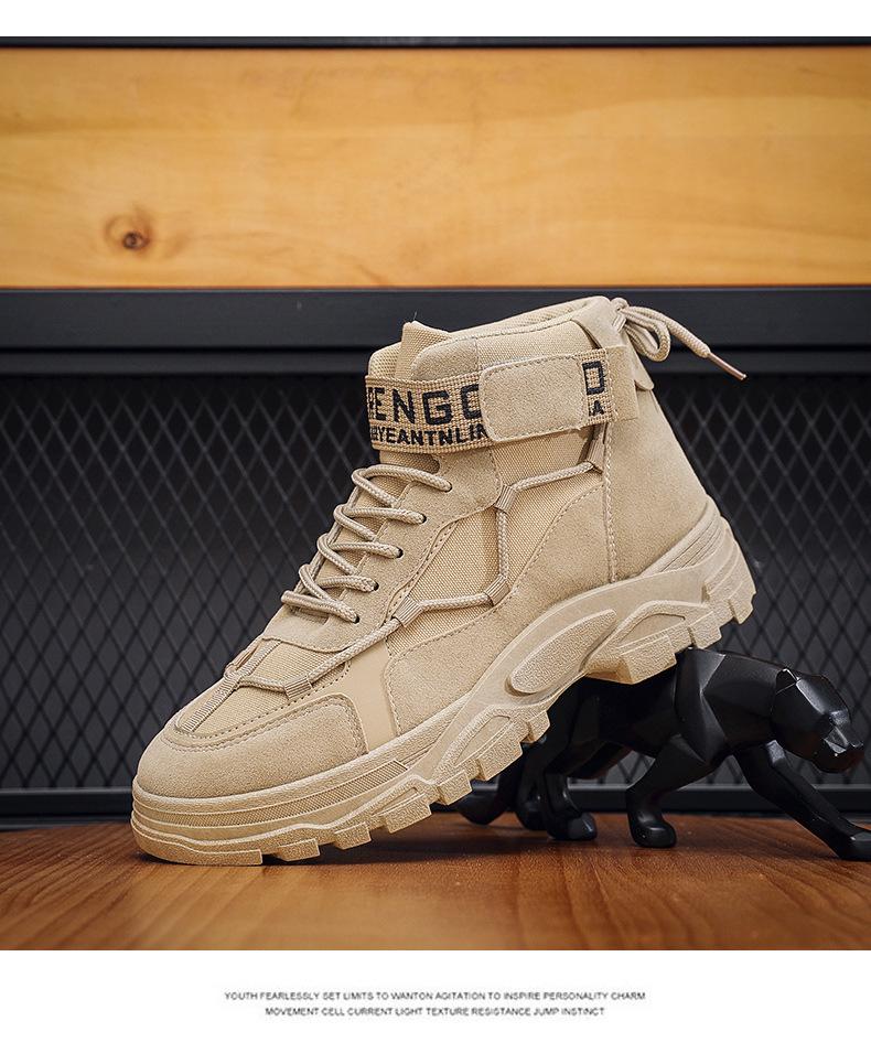 Product Introduction of in Stock Men's High-Top Martin Boots Worker Boot High-Top Motorcycle Boots in Stock Men's High-Top Martin Boots Worker Boot High-Top Motorcycle Boots Autumn Men's Martin Boots Mid-Top Retro British Style Worker Boot Trendy High Top Platform Casual Shoes 9 16