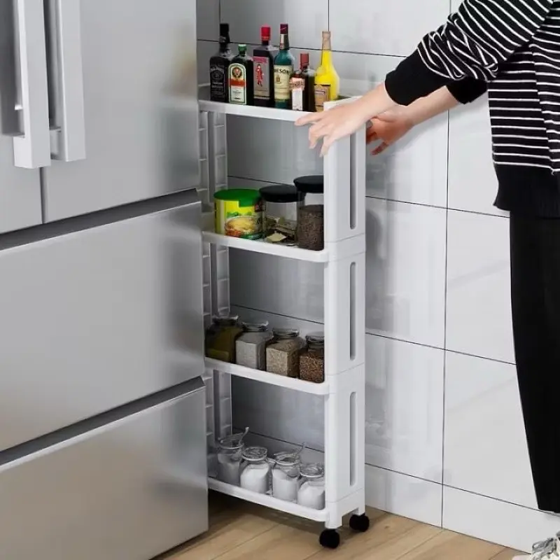 ￼Kệ Đa Năng - Kệ Để Đồ Nhựa Nhà Tắm, Phòng Ngủ, Phòng Bếp, Phòng Khách 3-4 Tầng Có Bánh Xe Di Chuyển Tiện Ích 2