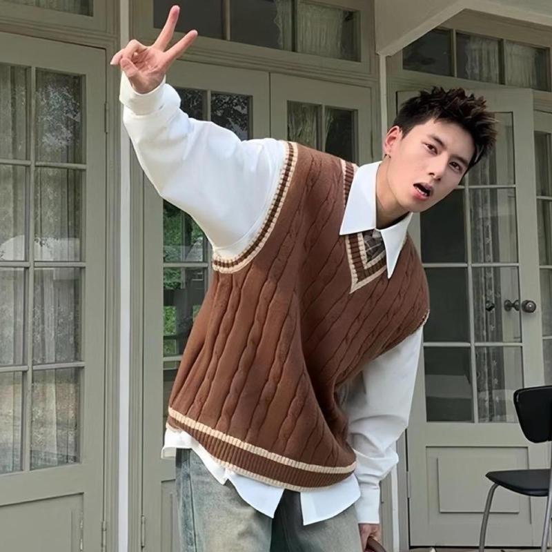 [Dyaci] Áo Len Gile Nam Quảng Châu Sweater Unisex Cổ Tim Chữ V Chất Len Đẹp Kiểu Dáng Hàn Quốc DYACI AL97 Menswear