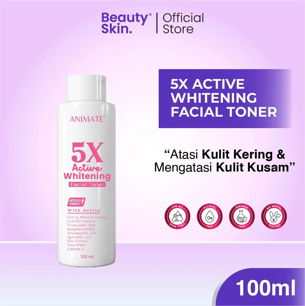 Animate 5x Active Whitening Facial Toner 100 ml