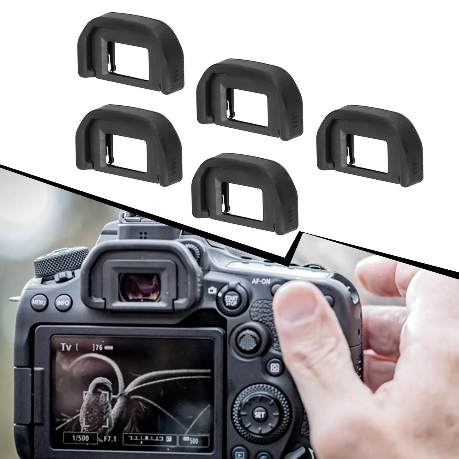 Ống nhòm cao su EF, 5 Gói, dành cho máy ảnh Canon EOS, Cải thiện tầm nhìn, thoải mái, Ngăn ánh sáng Chớp Nhoáng Lý Tưởng cho người đeo kính