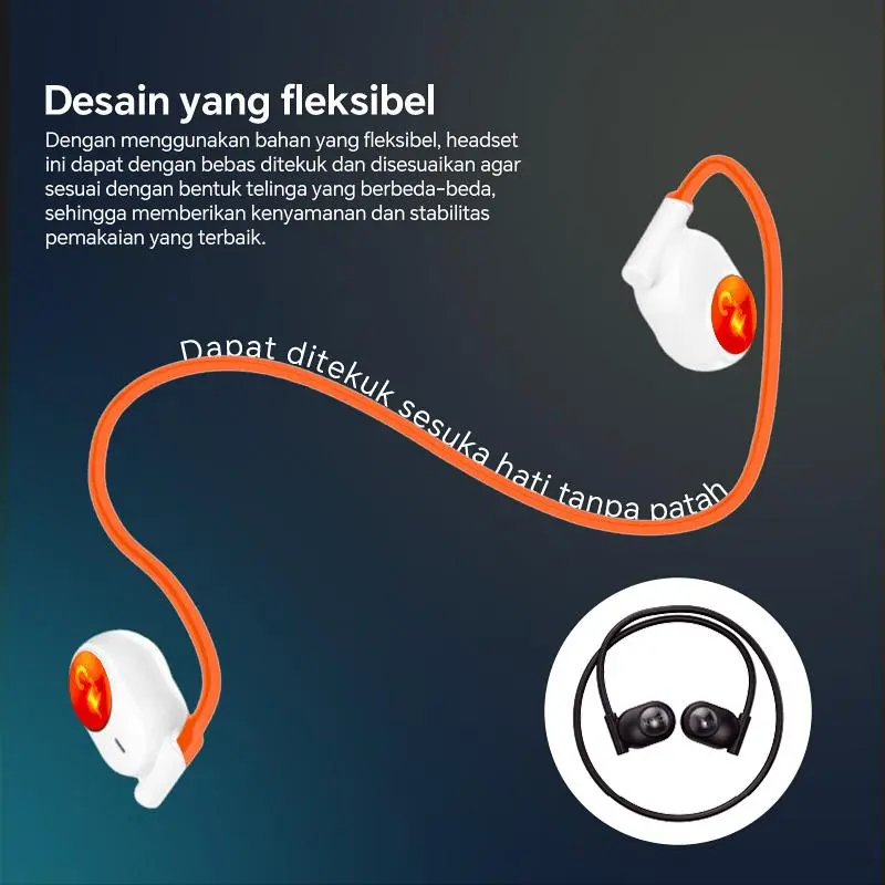 2025 Headset bluetooth konduksi tulang baru yang menggantung headset bluetooth telinga yang lama dipakai tanpa rasa sakit 6