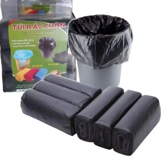 Combo 21 Cuộn (7 bịch) Túi Đựng Rác Tự Phân Huỷ- Bao Rác Đen- Kích Thước Lớn 55x65cm-Kitchen-Thân Thiện Với Môi Trường- Gia Dụng Hương Giang 3