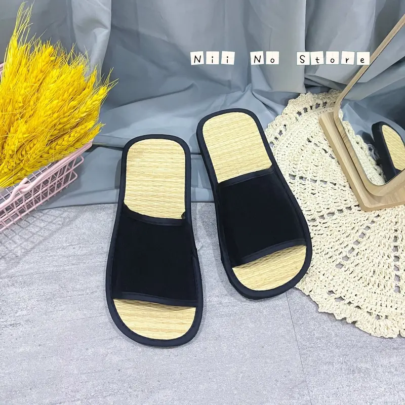[ND022] Dép chiếu cói nam nữ quai nhung ngang đế nhẹ, dép đi biển, dép du lịch Đế Bằng Slipper DéP Nam Quai Ngang 6