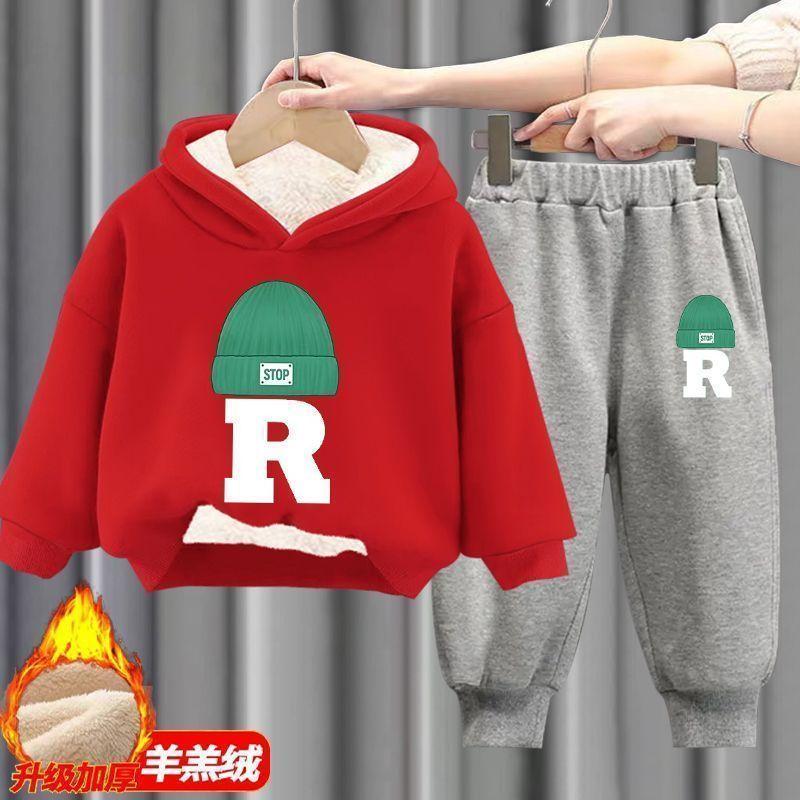 Product Introduction of Bộ Áo Len Lót Lông Cừu Cho Bé Trai Và Trẻ Em, Hai Mảnh, Có Mũ Trùm Đầu, Thích Hợp Cho Bé Và Trẻ Em, Quần Áo Mùa Thu Và Mùa Đông, Thời Trang, Năm 2025 12