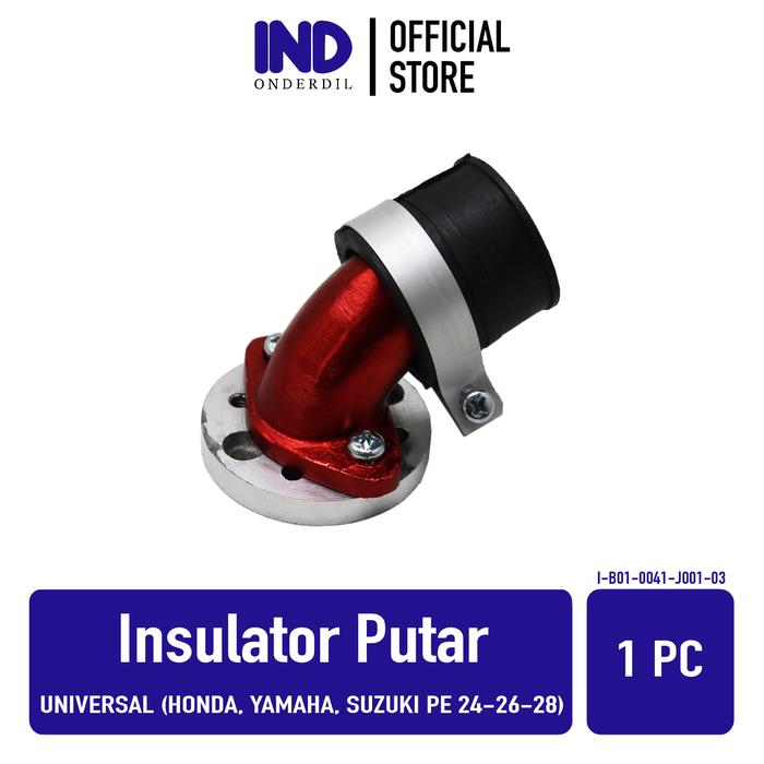 Gambar IND Onderdil Insulator-Manipul-Intake-Manifold-Intek-Leher Angsa Putar-Mutar-Miring Variasi Universal Honda-Yamaha-Suzuki-PE 24-26-28 - MERAH, Standar dari IND Onderdil Kota Bandung 4 Tokopedia