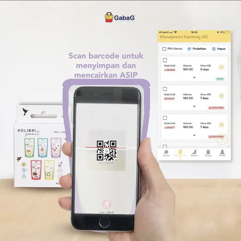GABAG Kantong Asi Kolibri Smart 120 ml susu Baru lahir 5