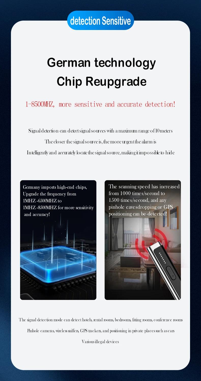 Product Introduction of WT16 Personal Alarm Hidden Camera Detector Anti Spy Wireless Camera Detector RF Signal Bug Locator Infrared Filter GSM GPS 11