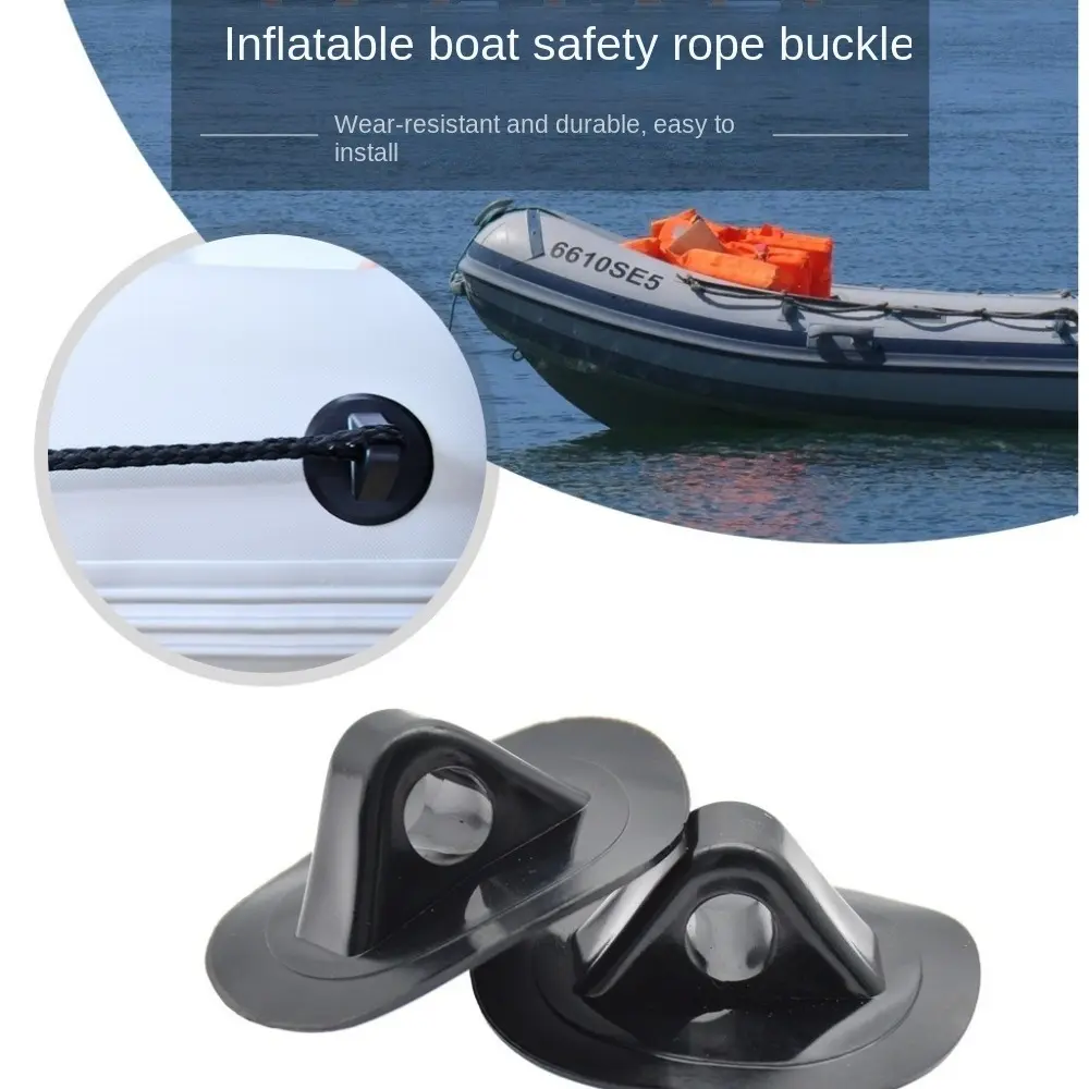 hinghup 2Pcs New PVC Inflatable Boat Safety Rope Buckle Black Awning Buckle Anchor Rope Buckle Rowing Boats Accessories for Outdoor Adventures