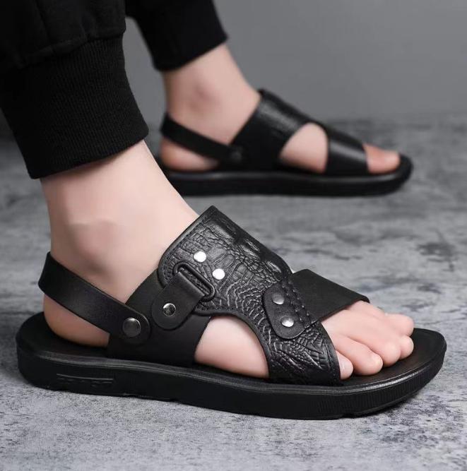 Dép nam cao cấp sang trọng lịch lãm đế đúc bền bỉ chống trượt, đen, size 39-44 4