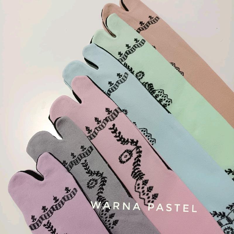 Lusinan kaus kaki muslimah motif Kiri Kanan panjang L sebetis / kaos kaki jempol / kaos kaki wanita muslimah dewasa / nylon spandek 100% / kaos kaki tawaf umroh Coklat dan banyak warna 3