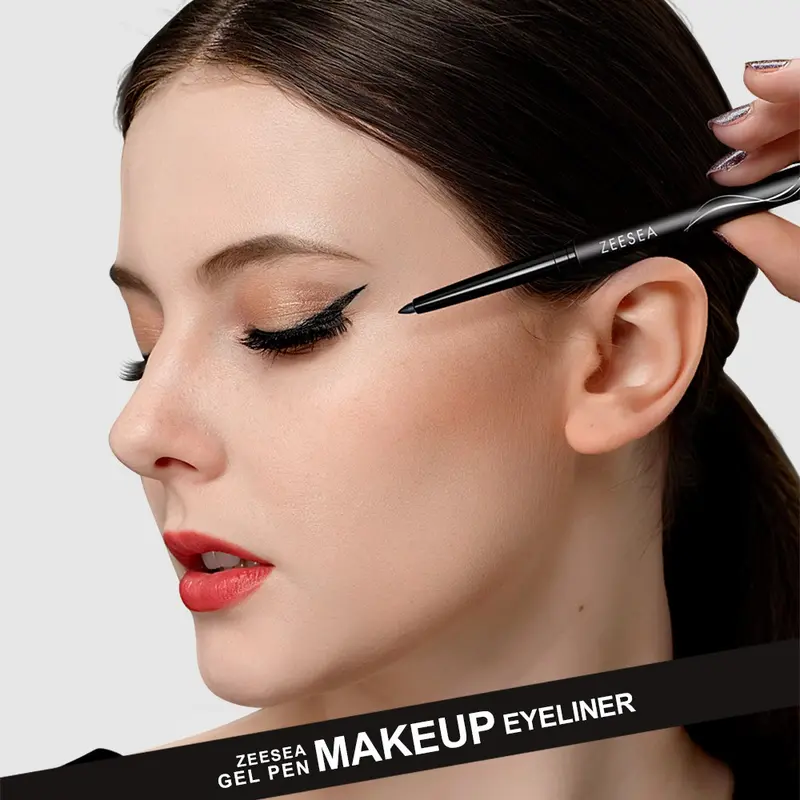 Bút Kẻ Mắt Dạng Gel Zeeea, 24 giờ, Không Thấm Nước, Lâu Trôi, Không Dính, Mịn, Thích Hợp Cho Mắt, Bút Trang Điểm, 3 Màu Có Sẵn 1
