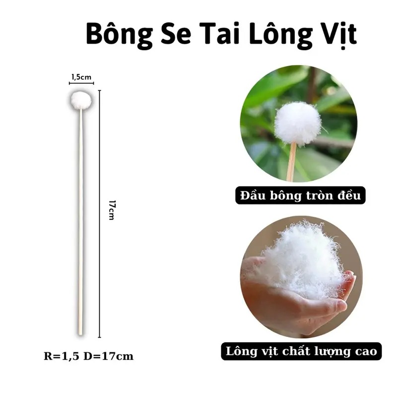 Bông se tai lông vịt chuẩn không xù lông 1