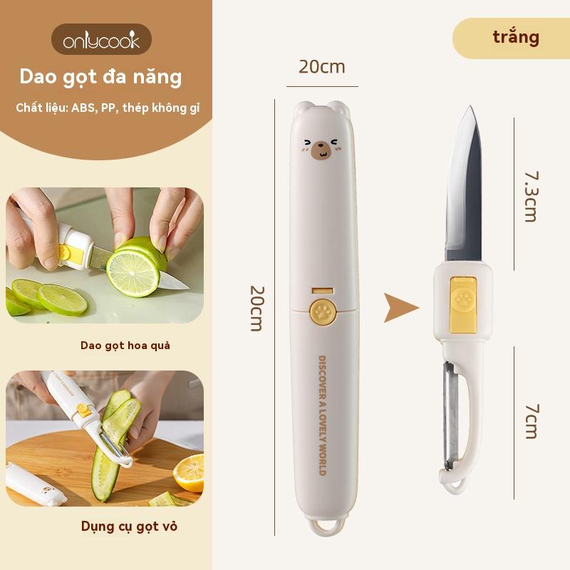 DAO GỌT HOA QUẢ MINI  NHỎ GỌN , DAO GỌT TRÁI CÂY ĐA NĂNG CÓ NẮP TIỆN LỢ 2 TRONG 1