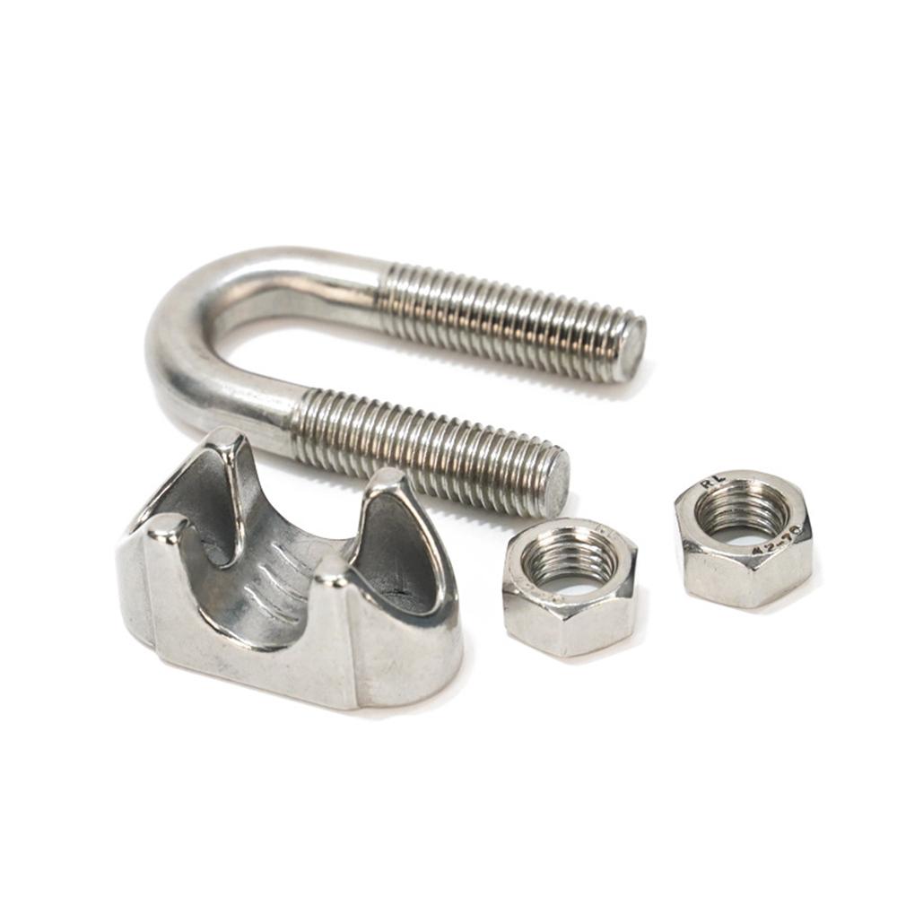 SS 304 Klem Seling Kuku Macan 5Pcs Wire Rope Clip Anti Karat 2-12mm M2-M12 Penjepit Tali Kawat Sling Stainless Galvanis Crimp Ferrule Kuat Serbaguna untuk Konstruksi Industri Rumah Ready Stock