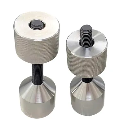 2-Pack Aluminum Two Hole Flange Alignment Pins | 1-1/8" 6061 Aluminum With Level (Black)