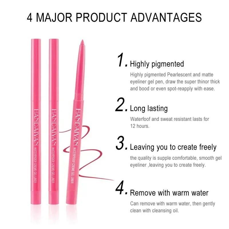 Product Introduction of Waterproof Pearlescent Matte Eyeliner Not Easy Pen Rotatable Eyeliner Long Lasting Eye Makeup Tools Korean Makeup Products Lipliner Eyeshadow 22