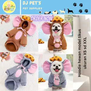 baju anjing dan baju kucing baju hewan model hoodie tikus anjing & kucing t-shirt m