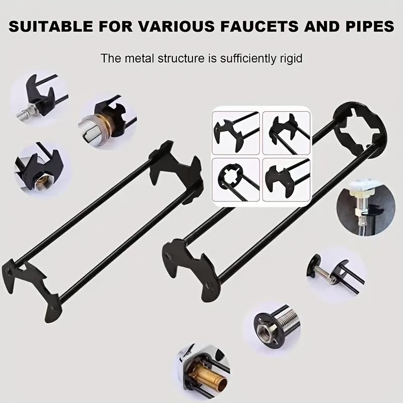 Product Introduction of Multifunctional metal wrench, specially designed to be sand and waterproof, perfect for repairing and installing sinks, suitable for removing and tightening bathroom faucets and pipe valves. 1