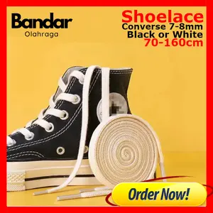 Tali Sepatu Hitam Premium Cotton | Premium Shoelaces Panjang 70-160cm