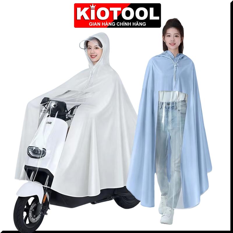 Áo mưa đi xe máy Kiotool che phủ toàn thân vành đôi chắn nước, dễ dàng sử dụng điện thoại