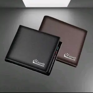 (Free box) Dompet murah pria lipat  dompet polos clasik dompet murah Hitam coklat Dompet Kartu Kulit