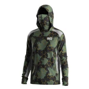 ชุดตกปลาและเสื้อป้องกันแสงแดด, เสื้อตกปลาแขนยาวมีฮู้ดพร้อมหน้ากากป้องกันใบหน้า ปรับแต่งชื่อฟรี ใส่สบาย ระบายอากาศได้ดี ป้องกันรังสียูวี ยากันยุง เหมาะสำหรับกิจกรรมกลางแจ้ง