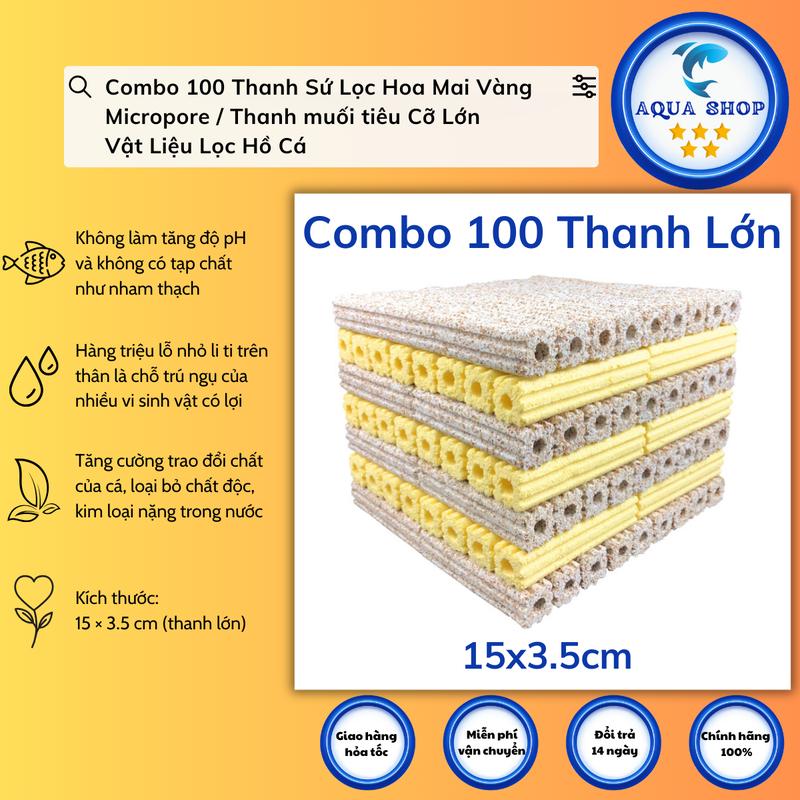 combo 100 cây sứ thanh vàng lớn, sứ hoa mai vật liệu lọc nước